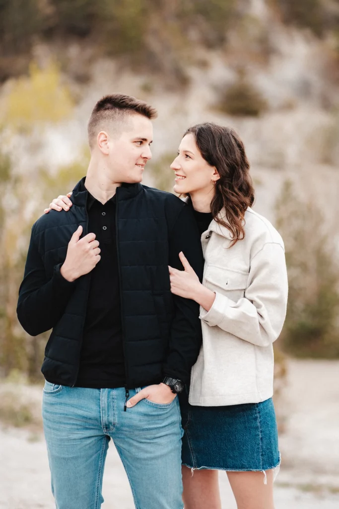 a man and woman standing together